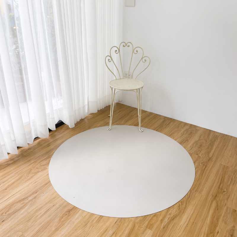 Solid Color Bio-Degradable Portable Leather Round Mat