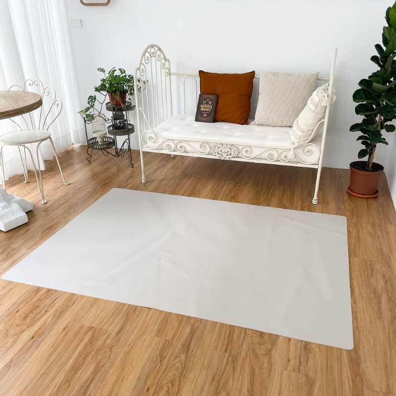 Solid Color Bio-Degradable Portable Leather Floor Mat