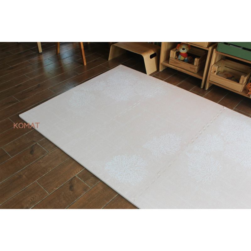 Geometric Creamy Flower Leaf Art Foam Floor Tiles Interlocking Play Mats