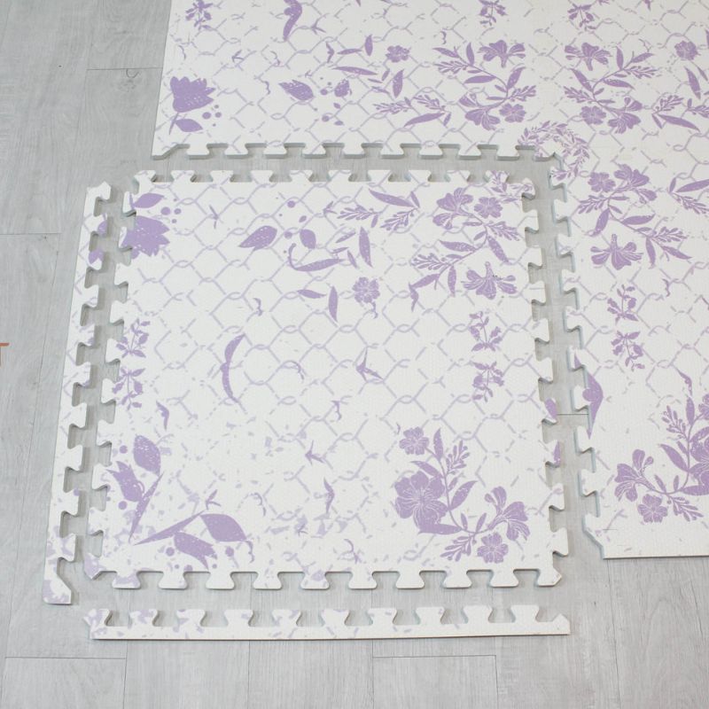 Purple Spring Ivy Non-Toxic EVA Puzzle Flooring Tiles