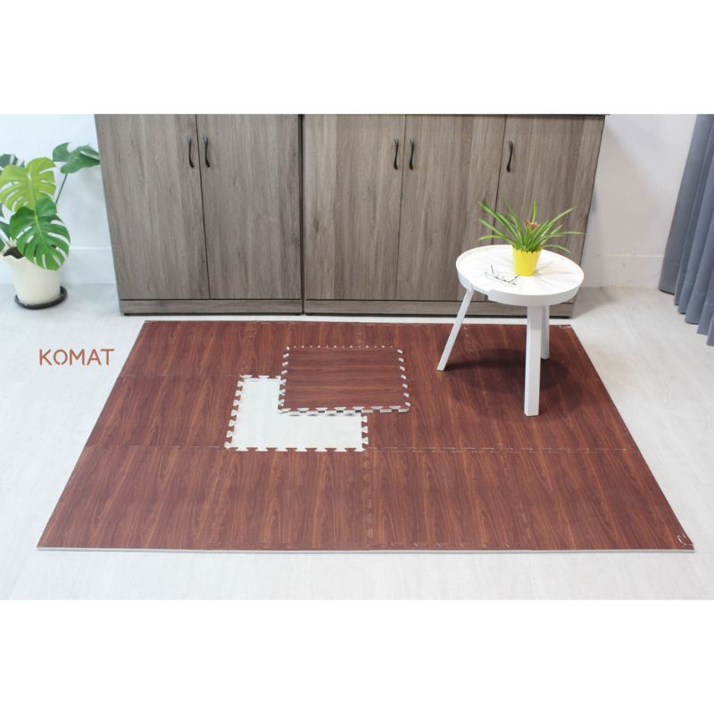 Mahogany Wood Grain Non-Toxic EVA Foam Floor Mat