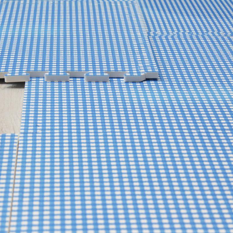 Seamless Coarse Blue Checkered Texrure Custom Design EVA Floor Puzzle Mat