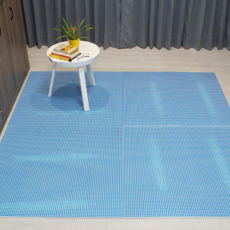 Seamless Coarse Blue Checkered Texrure Custom Design EVA Floor Puzzle Mat