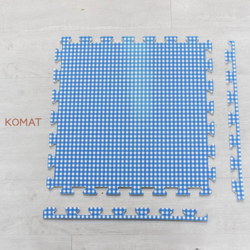 Seamless Coarse Blue Checkered Texrure Custom Design EVA Floor Puzzle Mat