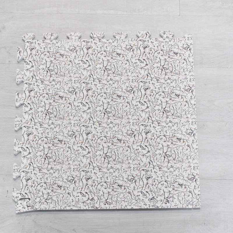 Retro White Memphis Interlocking EVA Foam Puzzle Floor Play Mats