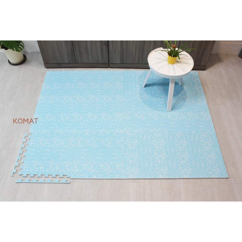 Retro Blue Memphis Pattern Soft Interlocking Waterproof Play Mat