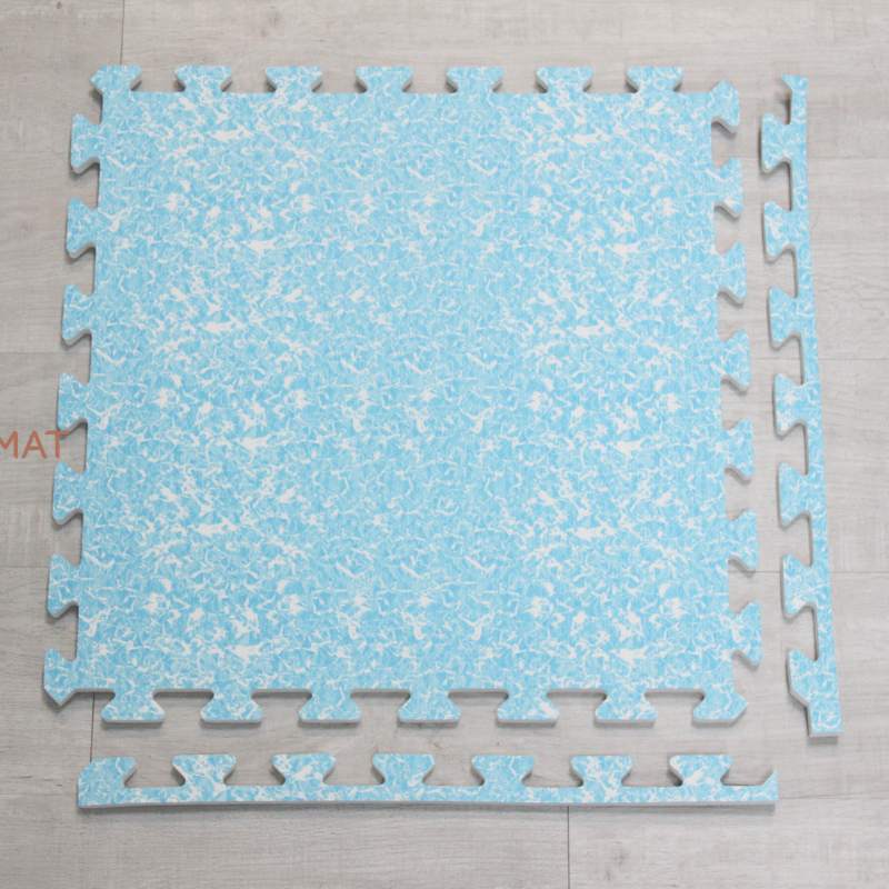 Retro Blue Memphis Pattern Soft Interlocking Waterproof Play Mat
