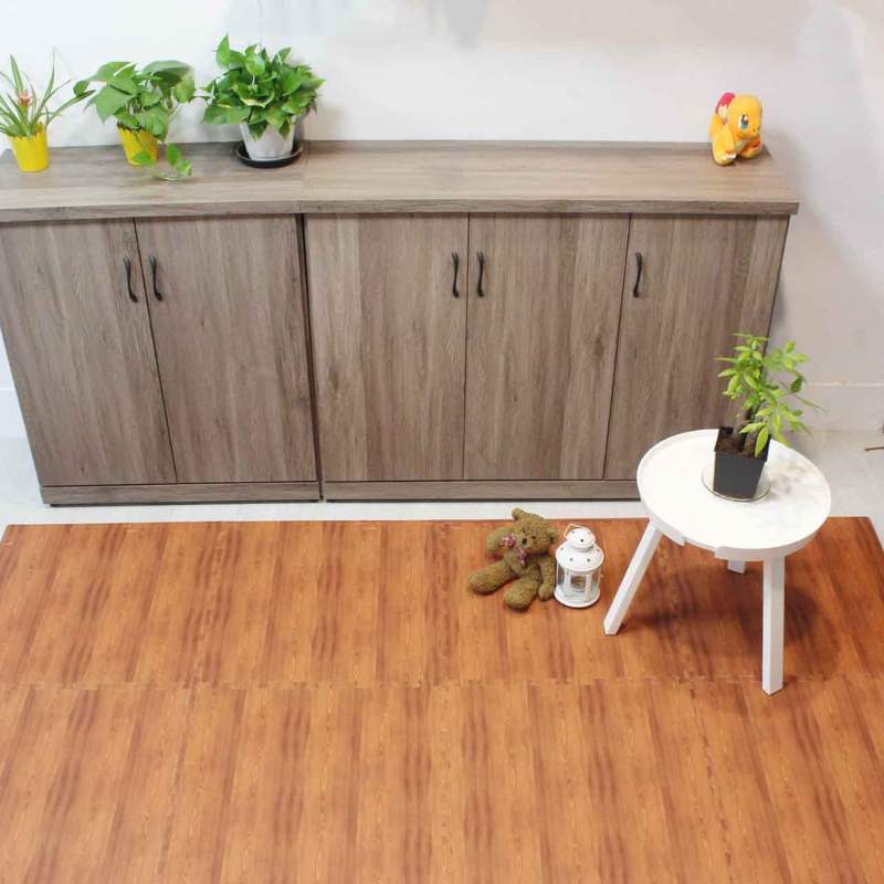 Pitch Pine Look EVA Foam Wooden Grain Floor Tile Mat