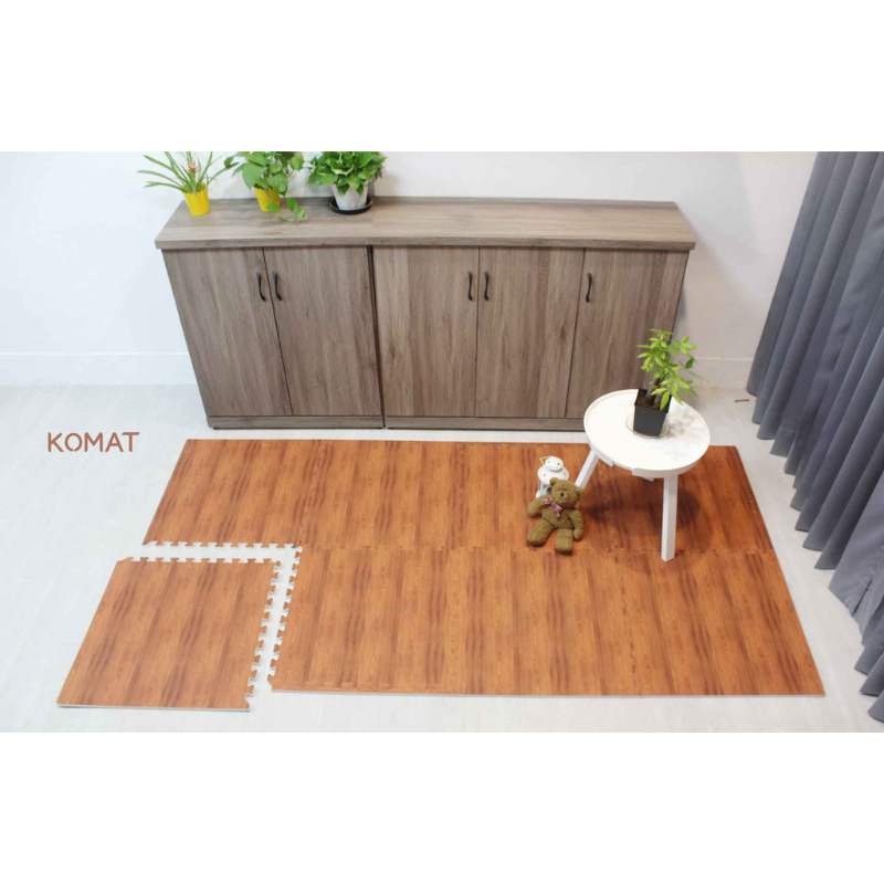 Pitch Pine Look EVA Foam Wooden Grain Floor Tile Mat