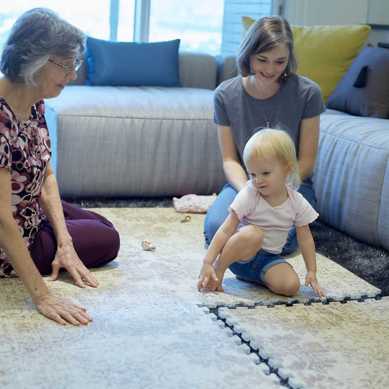 Old-Fashioned Brown Rug-Like Toxic Free Interlocking EVA Foam Floor Mat