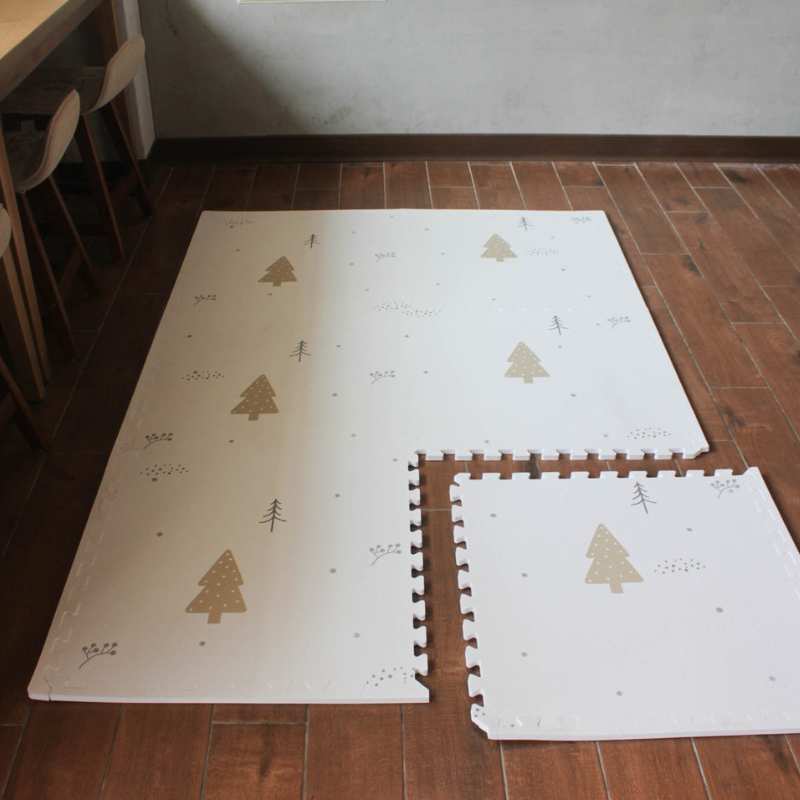 Winter Christmas Tree Design EVA Interlocking Play Mats for Baby