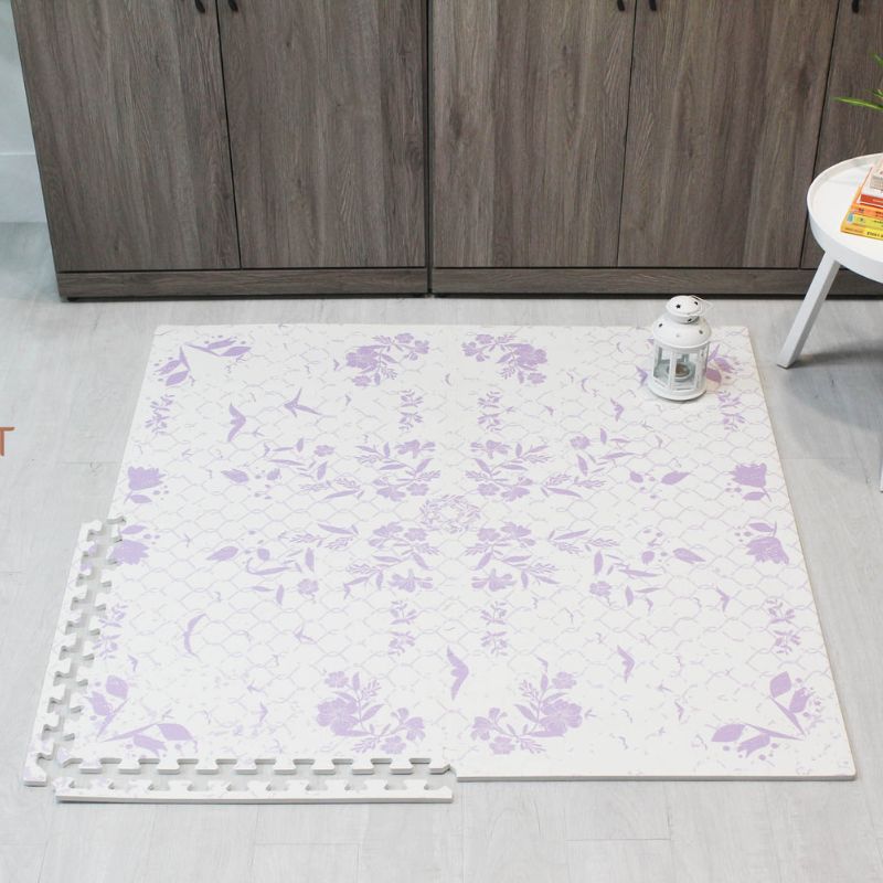 Purple Spring Ivy Non-Toxic EVA Puzzle Flooring Tiles