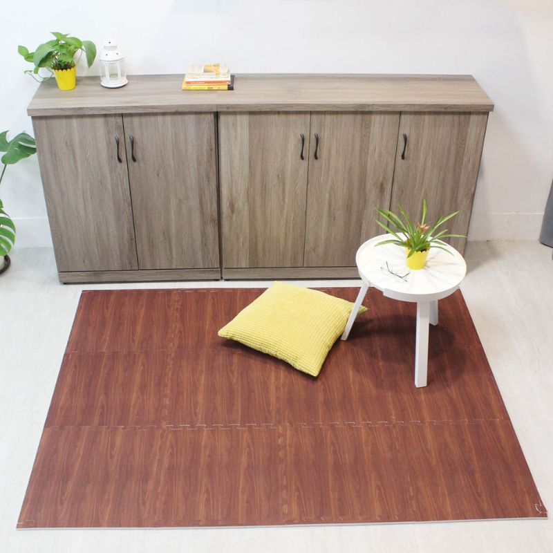 Mahogany Wood Grain Non-Toxic EVA Foam Floor Mat