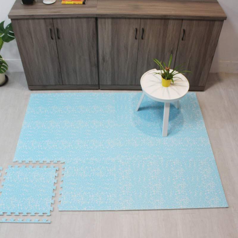 Retro Blue Memphis Pattern Soft Interlocking Waterproof Play Mat